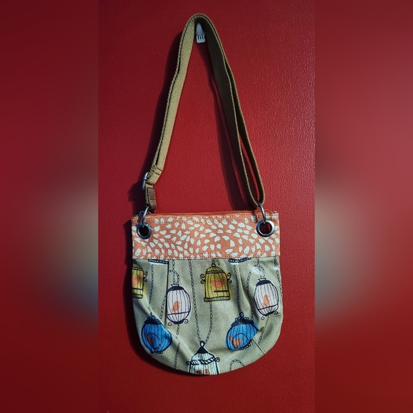 Fossil Key-Per Birds Coated Canvas Crossbody Shoulder Bag - Picture 4 of 6